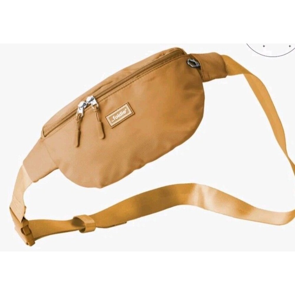 The Foldie Belt Bag Waist Fanny Pack Nylon Crossbody Travel RFID Cognac